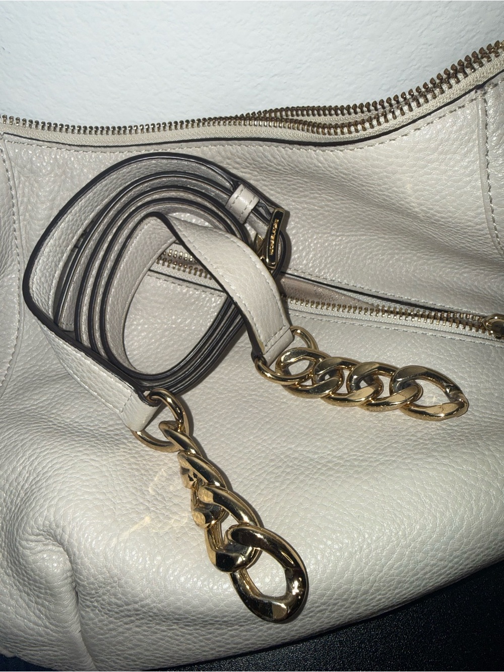 Michael Kors Soft Pebbled Cream Hobo with Tassel - Picture 5 of 5